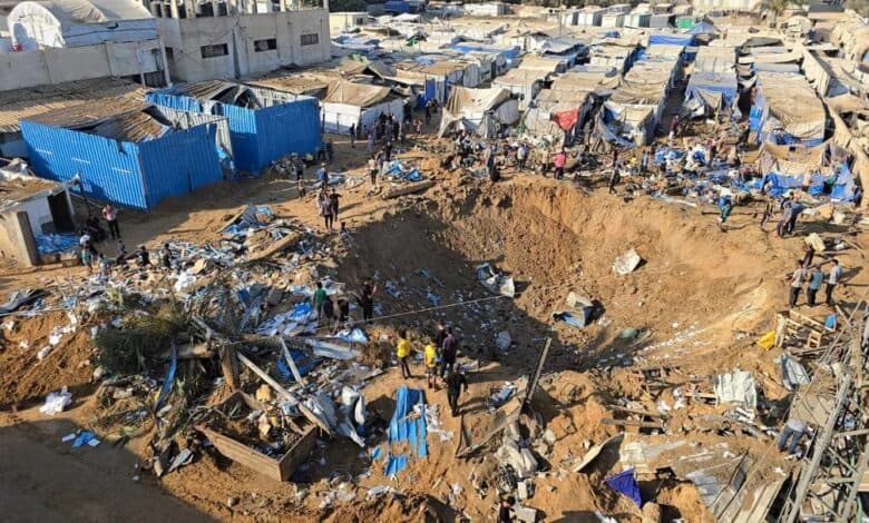 Israeli strike leaves huge crater at Gaza hospital amid uncertainty over Trump plan