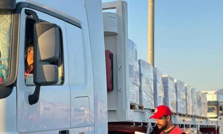 274th humanitarian aid convoy heads to Gaza