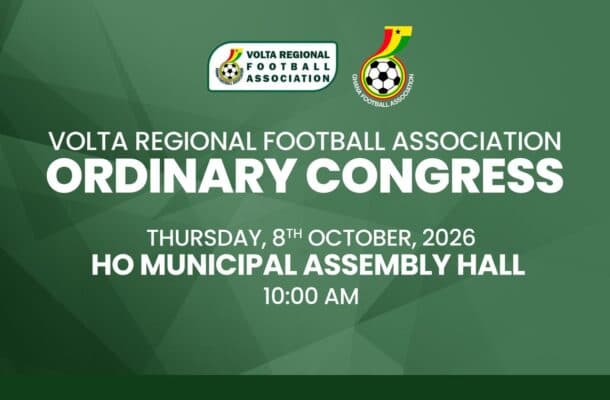 2026 Volta Regional Football Association Ordinary Congress set for October 8