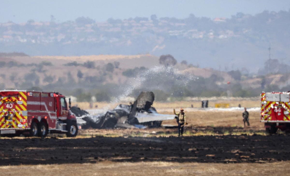 US fighter jet crashes near California military base