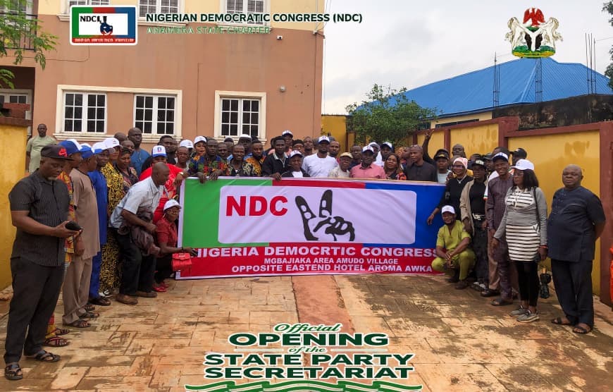 NDC faction commissions new secretariat in Anambra, passes vote of confidence on leadership