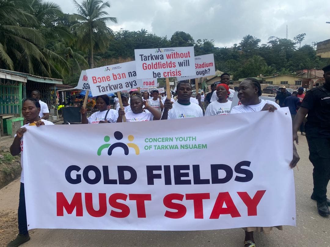 Tarkwa residents back renewal of Gold Fields mining leases with demonstration