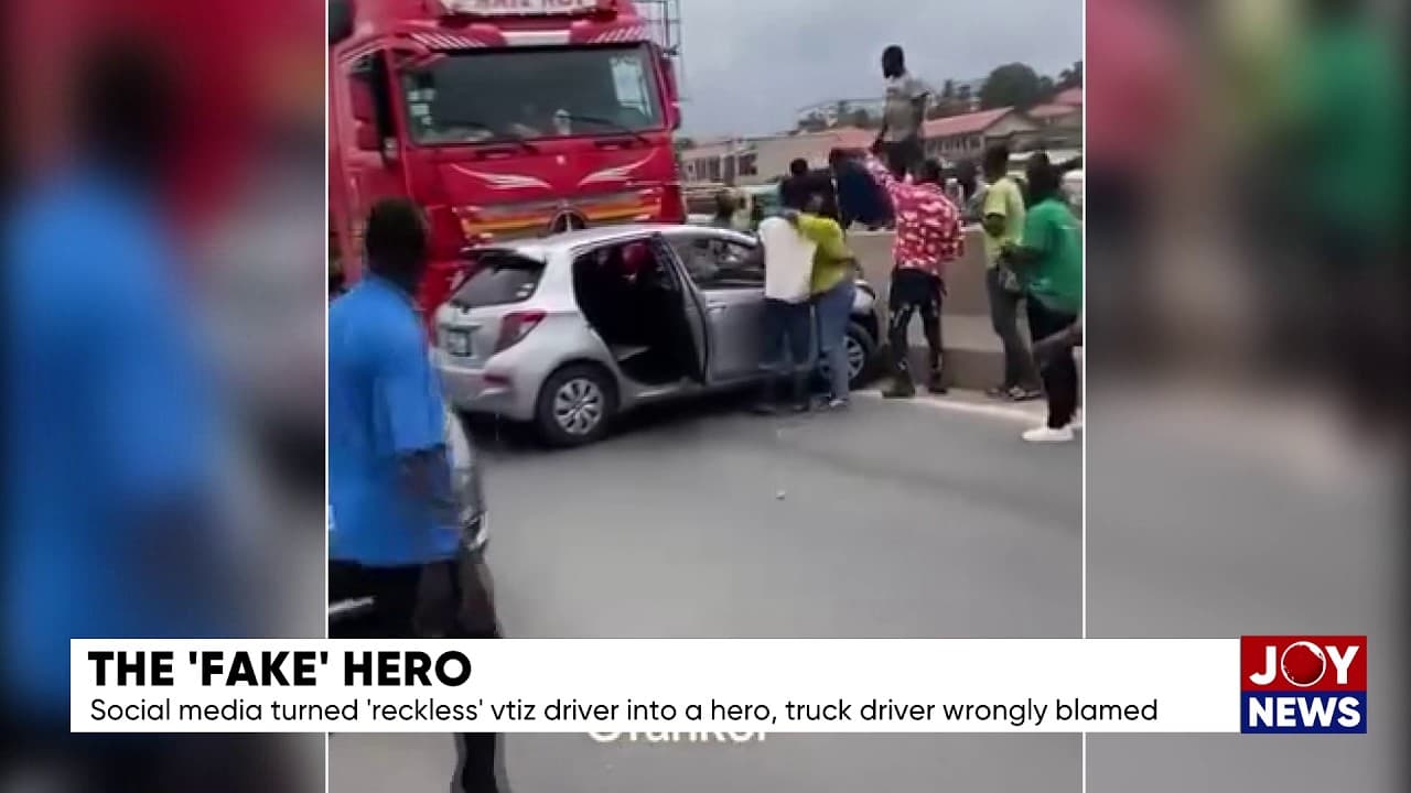 Viral video turned reckless Vitz driver into hero, blamed trucker who may have averted fatal crash at Ofankor