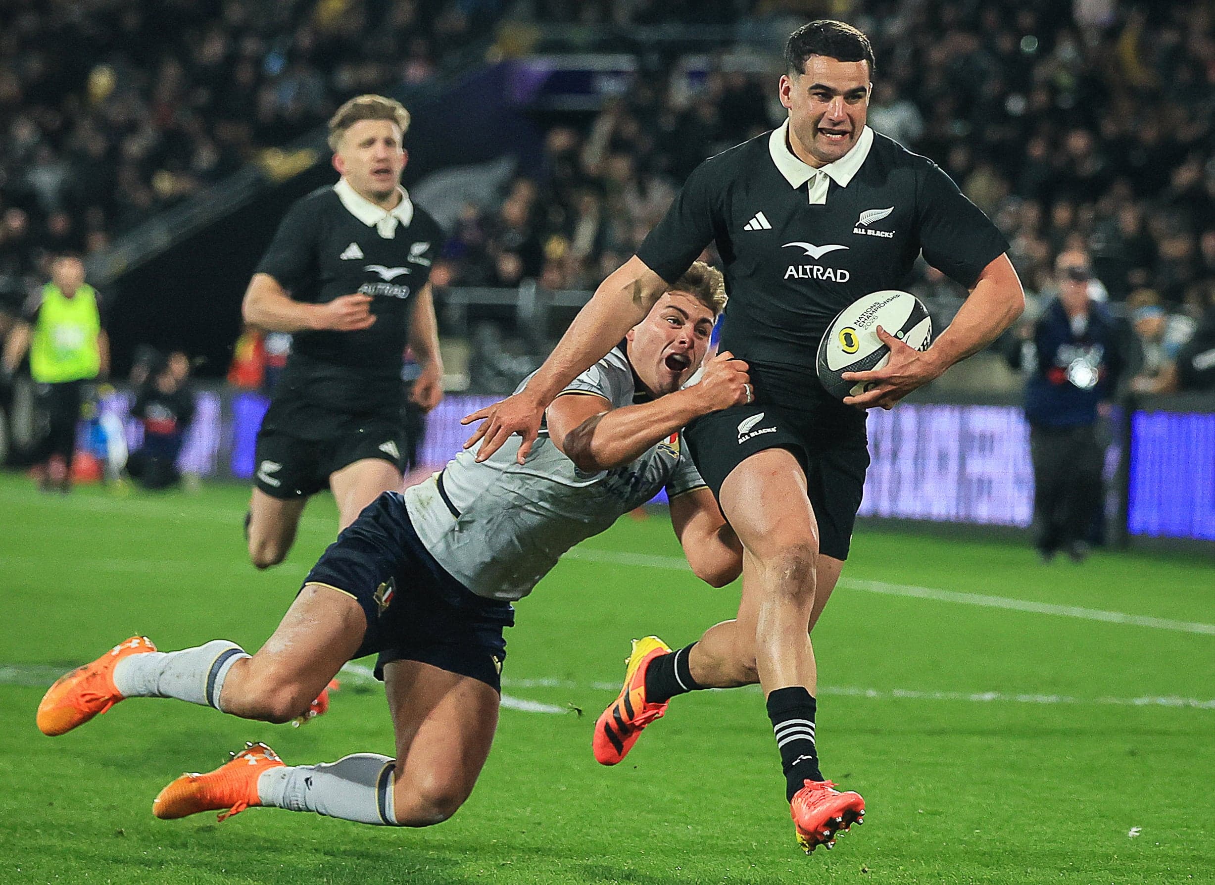 Jordan humbled to break try record as All Blacks rout Italy 47-17