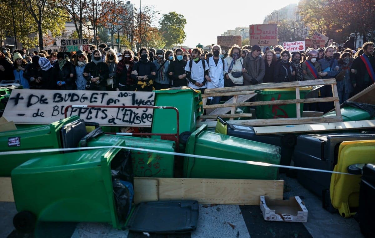 High school pupils turn out for new protests across France