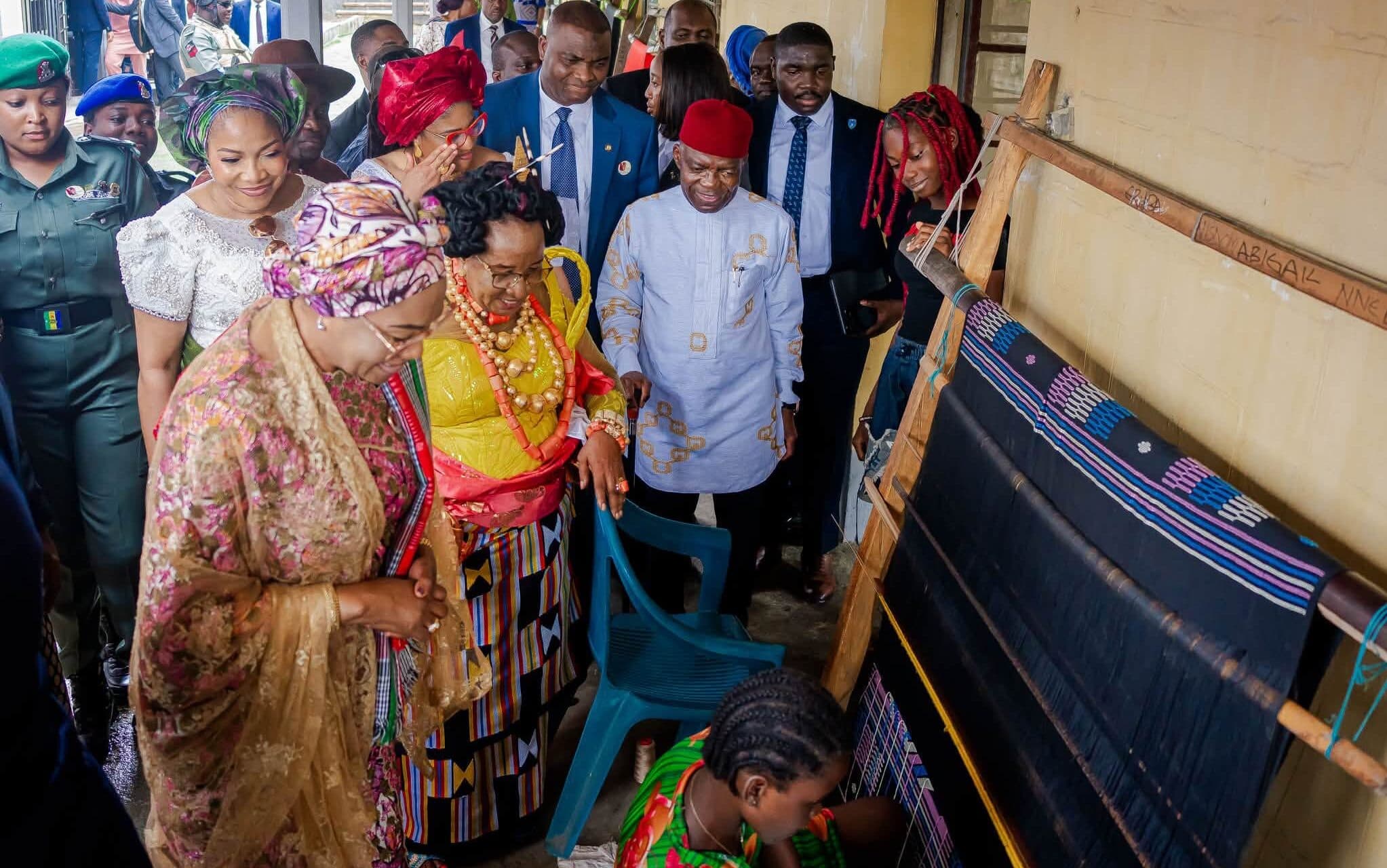 PHOTOS: First Lady Remi Tinubu’s visit to Abia to promote Akwete weaving heritage