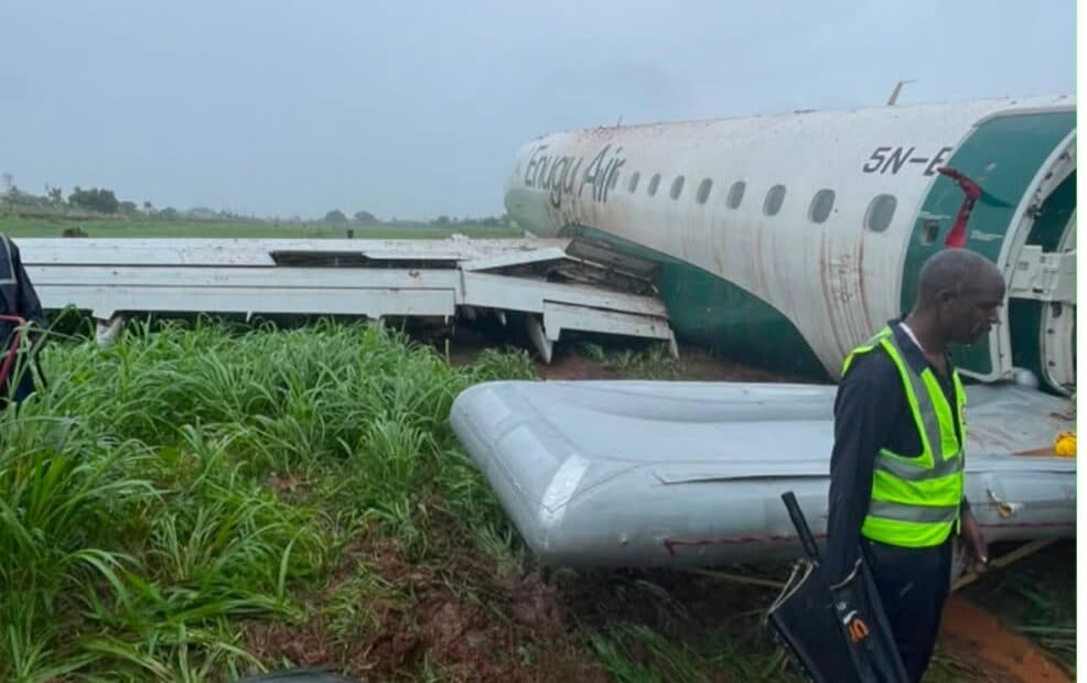 VIDEO: Enugu Air confirms runway excursion in Benin, no injuries reported