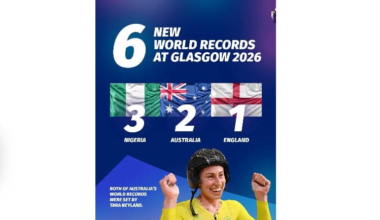 Glasgow 2026: Nigeria surpass Australia, England in World Records race