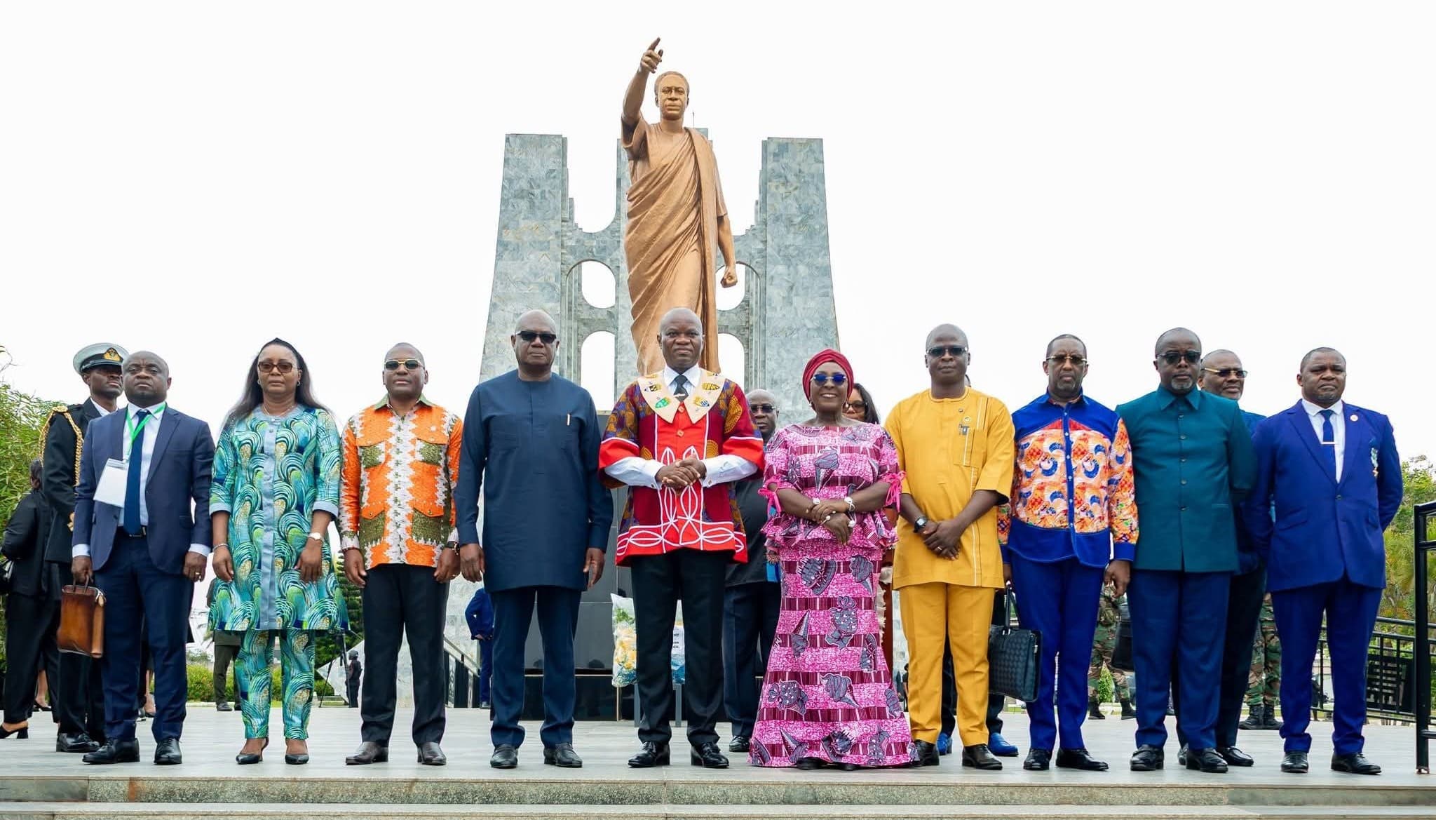 Gabonese President Nguema pays homage to Kwame Nkrumah
