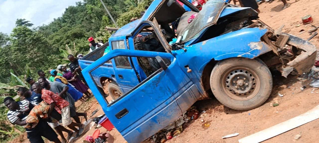 Head-on crash on Ajumako-Kokoben road kills three, injures 11