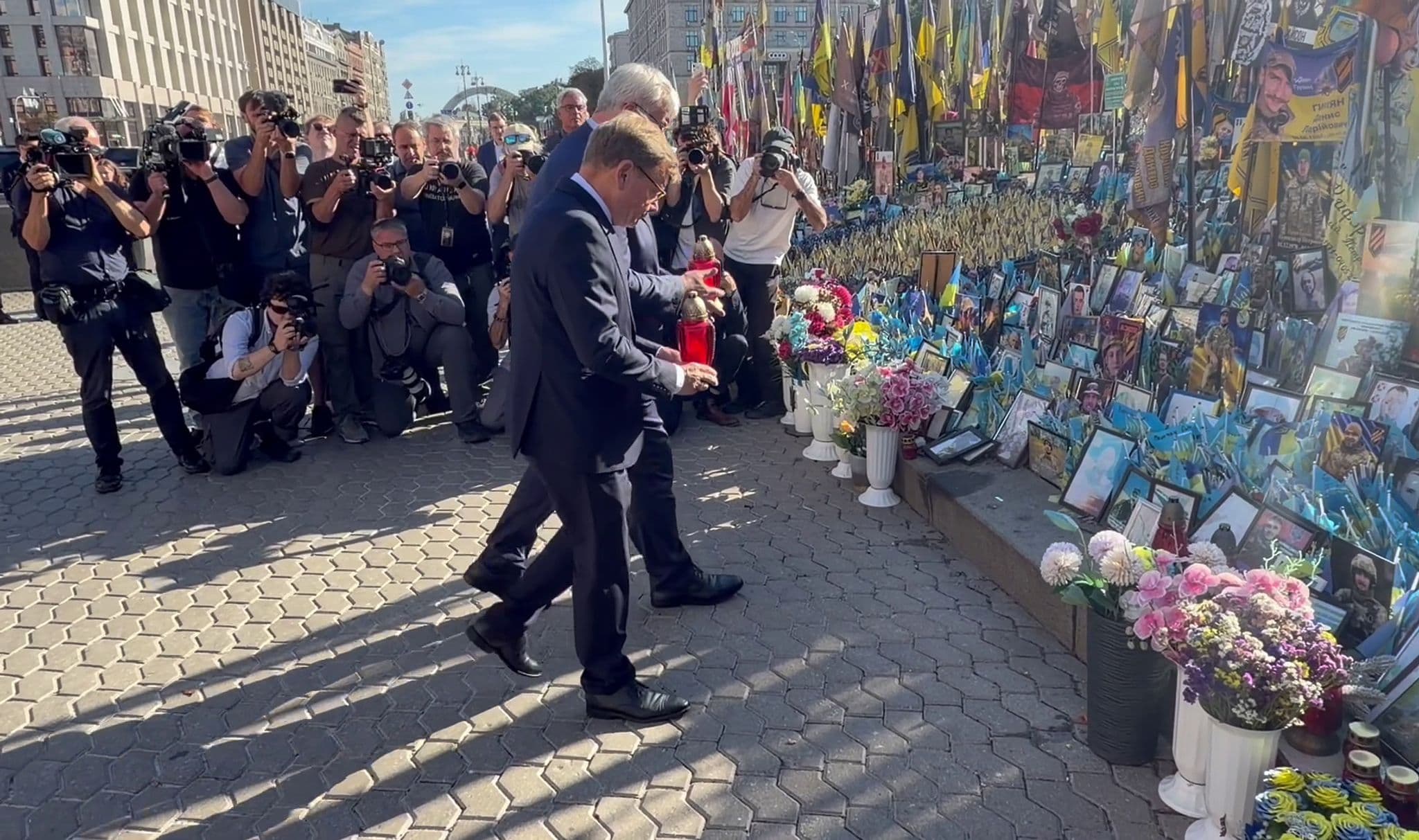 Two killed in Russian attacks near Kiev as German minister visits