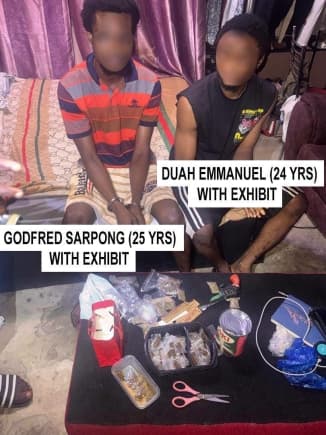 Kumasi: 44 arrested as police crack down on alleged network selling ‘Wee Toffee’ and other narcotics to university students