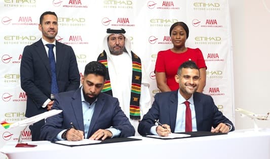 ghana news Etihad, AWA sign partnership to boost West Africa connectivity