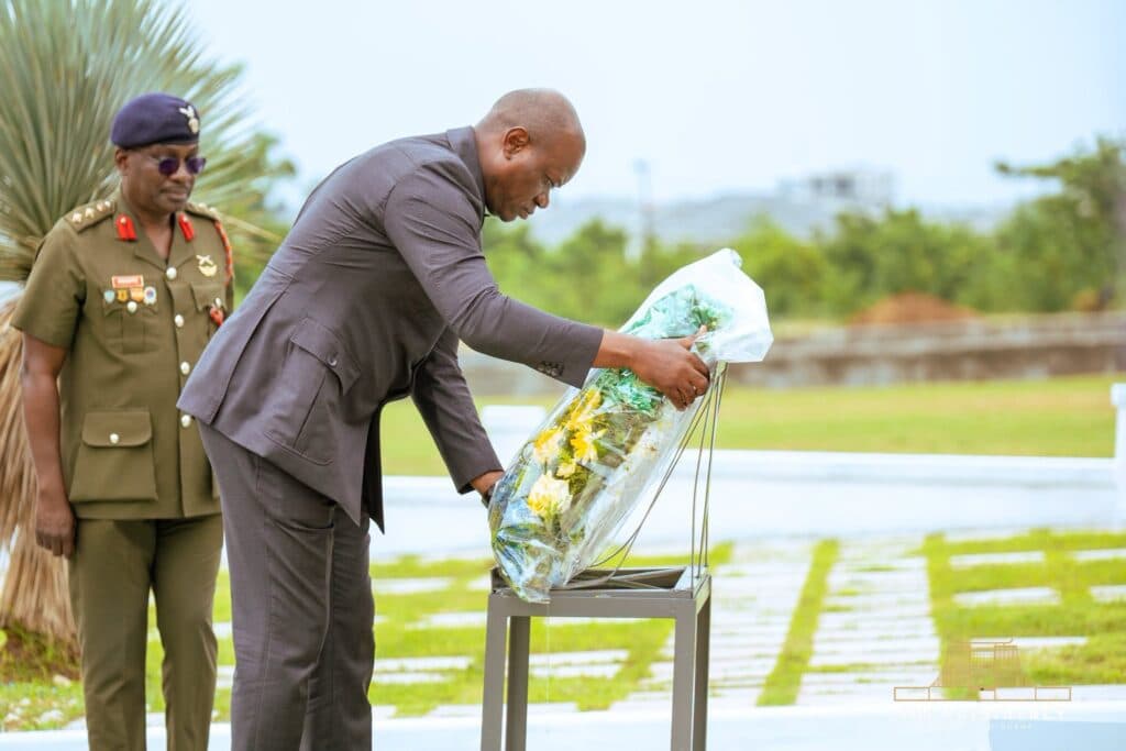 Photos: Gabon President pays tribute to Rawlings, hails his enduring legacy