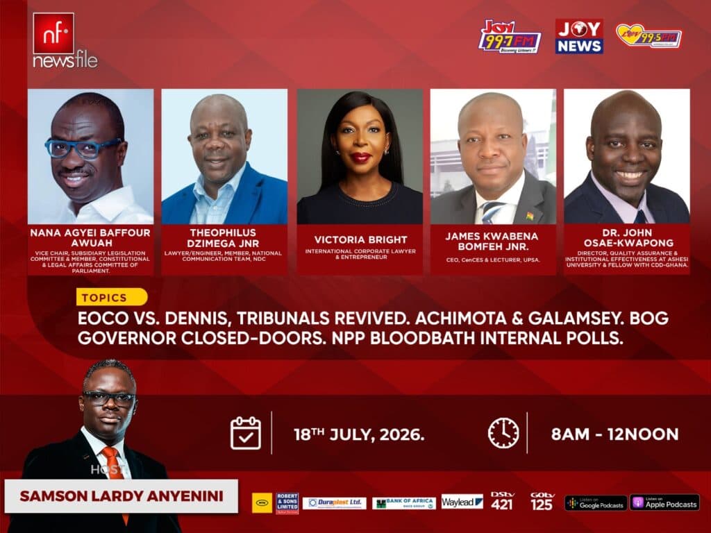 This Saturday on Newsfile: EOCO vs Miracles Aboagye; tribunals revived; Achimota and galamsey; BoG saga; and NPP polls