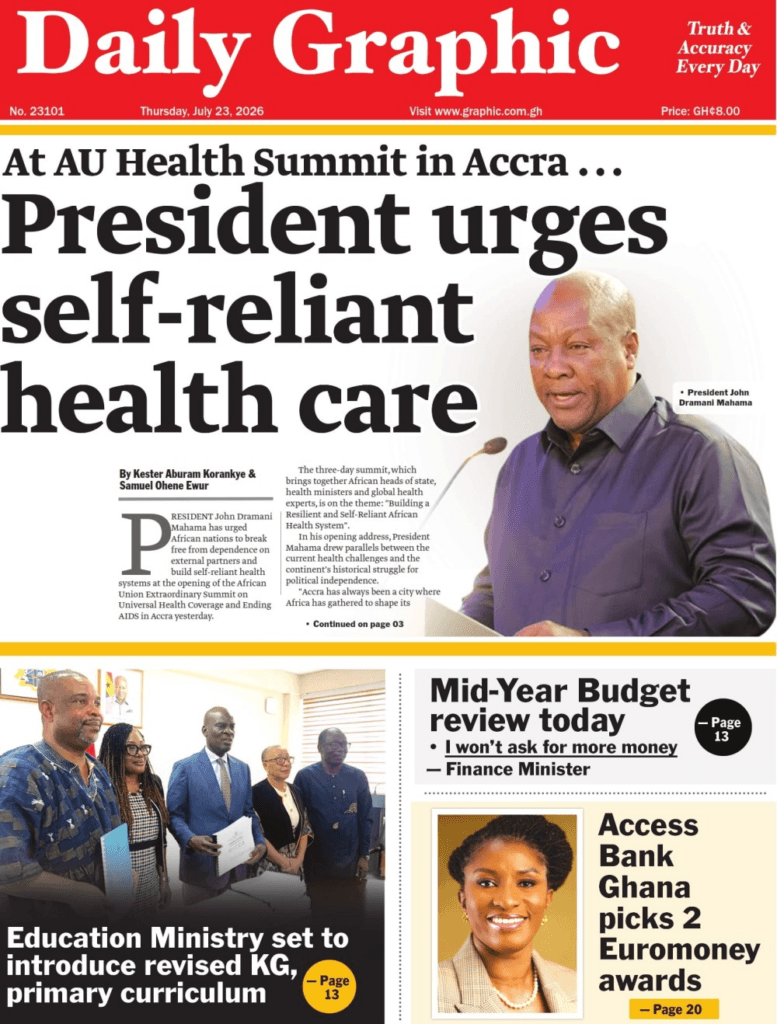 Today’s front pages: Thursday, July 23, 2026