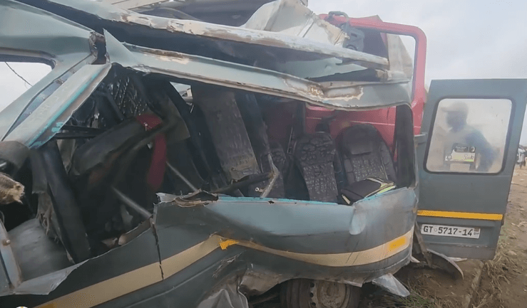 Benz Sprinter carrying 11 school pupils crashes into tipper truck on Dzorwulu–Accra Mall stretch