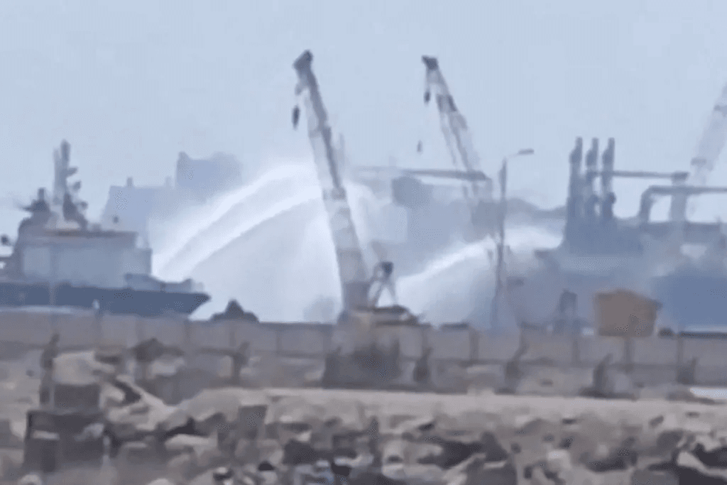 Drone attack caused fire on gas ships at Mediterranean port, Egypt says