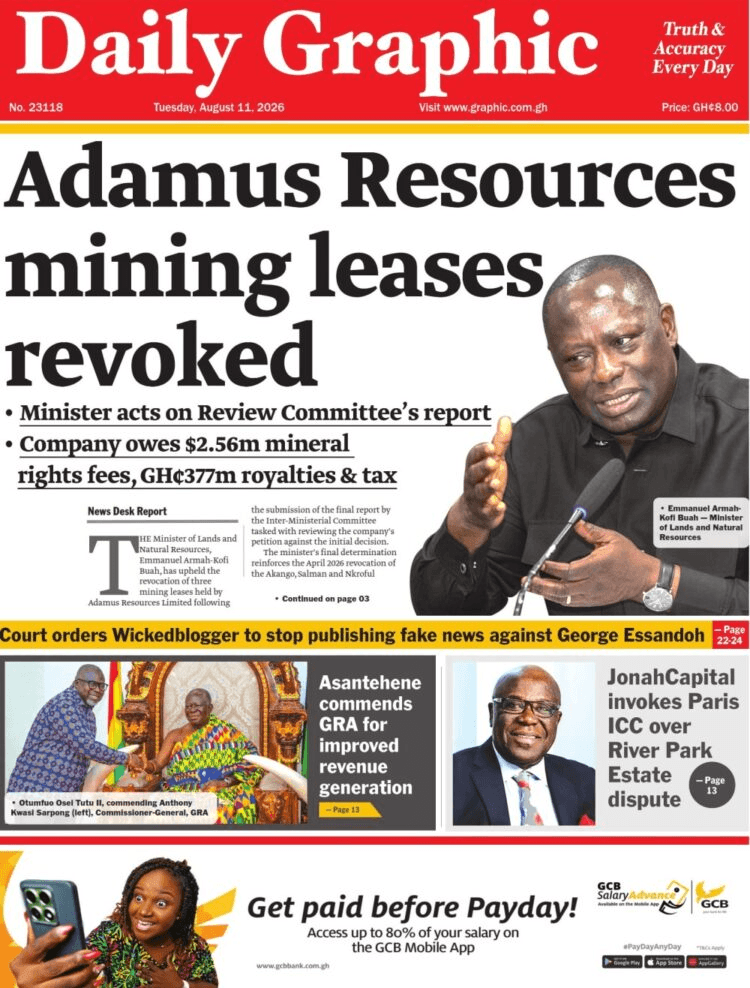 Today’s Front pages : Tuesday, August 11, 2026