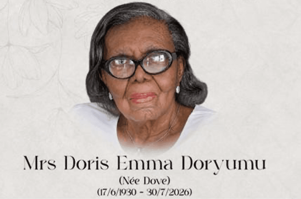 Mrs Doris Emma Doryumu (Nee Dove)