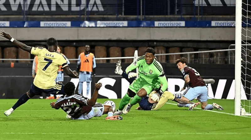 Saka scores agaian as Arsenal beat Aston Villa