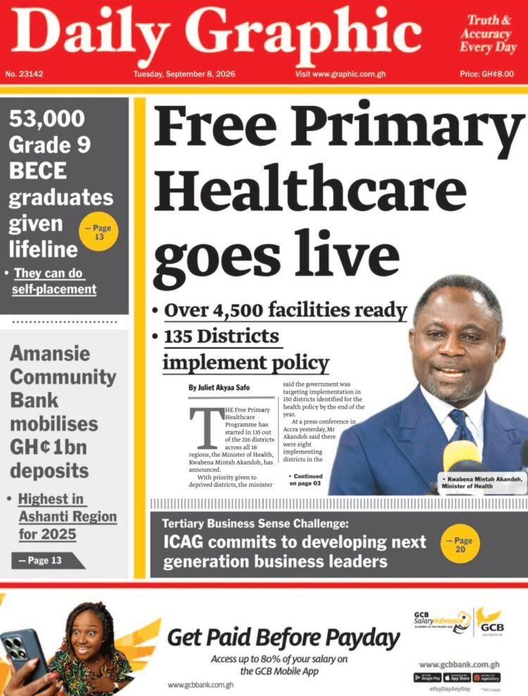 Today’s front pages: Tuesday, September 8, 2026