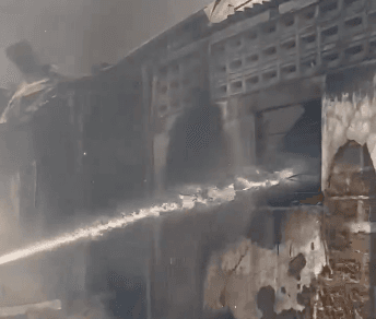 Firefighters battle blaze behind Amasaman China Mall