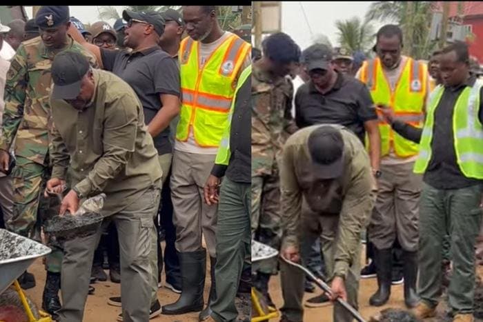 Mahama joins residents, sanitation workers for clean-up exercise at Tse Addo